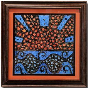 Framed Abstract Wall Art Beach Sunset Colorful